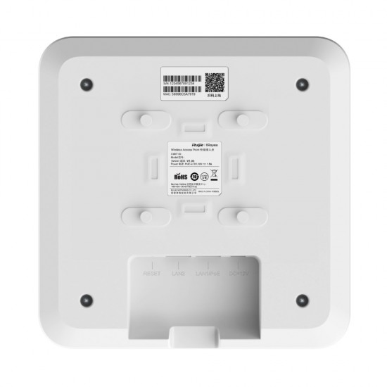 Reyee Ceiling Mounted Access Point Gigabit AC1300 Dual Band 2x2MIMO 2 GE Ports from Satcity.ie Ireland Limerick Reyee Ceiling Mounted Access Point Gigabit AC1300 Dual Band 2x2MIMO 2 GE Ports