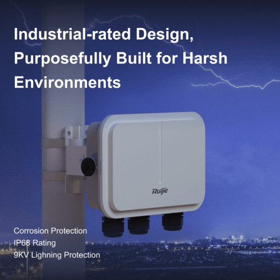 Ruijie RG-AP680(CD) WiFi 6 Dual Radio 2400Mbps Outdoor High Power Wireless AP 1Gb Optical Port