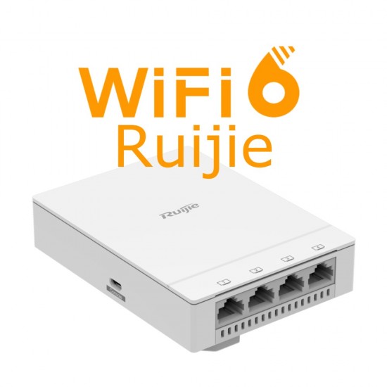 Ruijie WiFi 6 Wall Plate Access Point Dual Band 1.775Gbps 5GE Ports