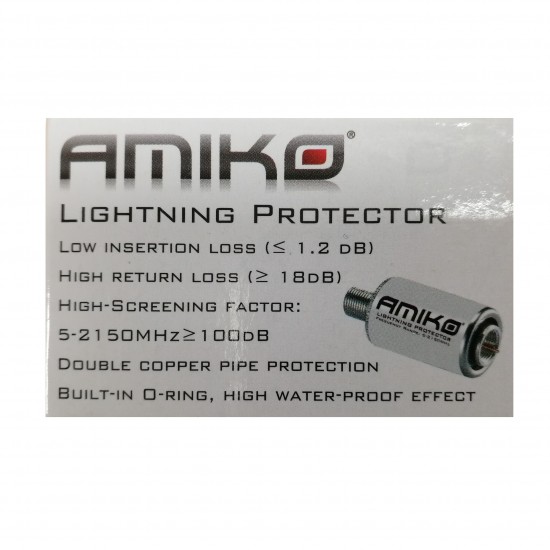 AMIKO LIGHTNING PROTECTOR F TYPE SATELLITE SURGE PROTECTION 5-2150MHz WATERPROOF from Satcity.ie  Ireland Limerick
