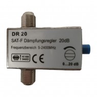 VARIABLE ADJUSTABLE 20dB ATTENUATOR F-TYPE TV AERIAL SIGNAL COAX RF DIGITAL TV 