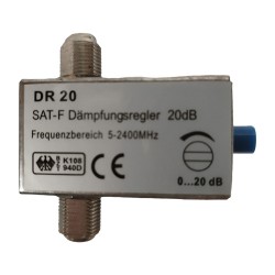VARIABLE ADJUSTABLE 20dB ATTENUATOR F-TYPE TV AERIAL SIGNAL COAX RF DIGITAL TV 