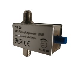 VARIABLE ADJUSTABLE 20dB ATTENUATOR F-TYPE TV AERIAL SIGNAL COAX RF DIGITAL TV 