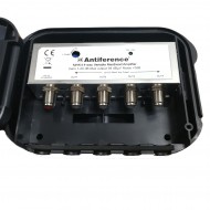 4 WAY VARIABLE MASTHEAD AMP POWER SUPPLY KIT 1-20dB UHF OUTDOOR TV SPLITTER 5G