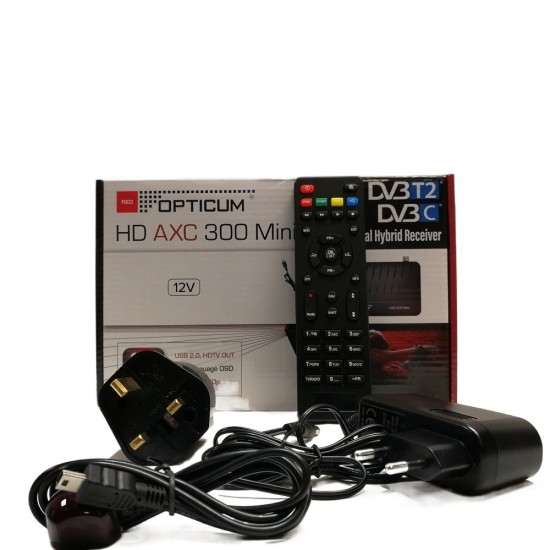 Opticum AXC 300 Mini Full HD terrestrial receiver DVB-T2 from Satcity.ie Ireland Limerick Opticum AXC300 Mini Full HD terrestrial receiver DVB-T2