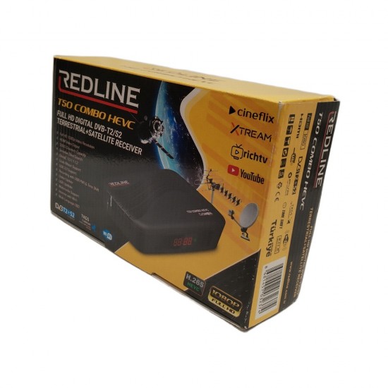 REDLINE T50 COMBO HEVC FULL HD DVB-T2/S2 TV RECEIVER SET TOP BOX REDLINE T50 COMBO HEVC FULL HD DVB-T2/S2 TV RECEIVER SET TOP BOX