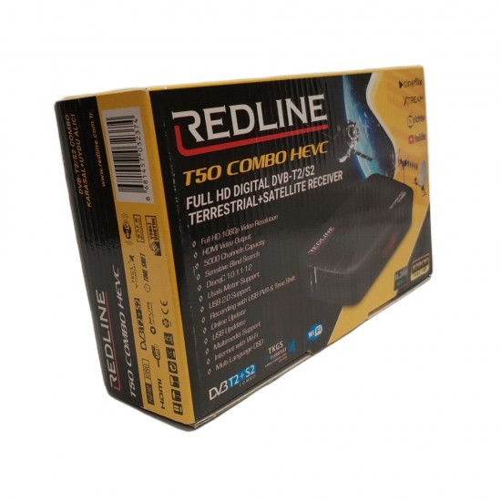 REDLINE T50 COMBO HEVC FULL HD DVB-T2/S2 TV RECEIVER SET TOP BOX REDLINE T50 COMBO HEVC FULL HD DVB-T2/S2 TV RECEIVER SET TOP BOX