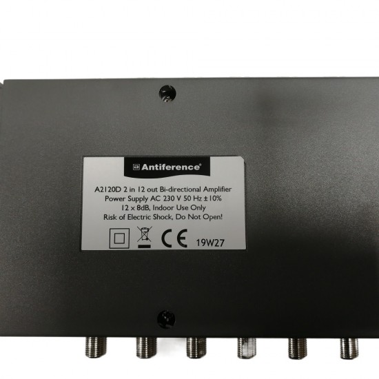 Antiference 2 x 12 Way TV Amplifier with Bypass F-Type