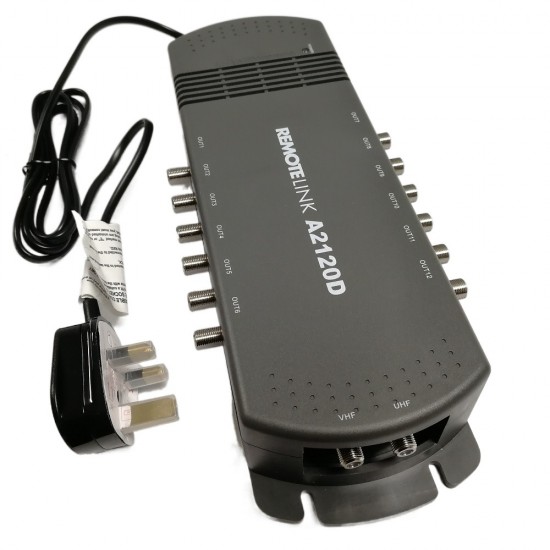 Antiference 2 x 12 Way TV Amplifier with Bypass F-Type