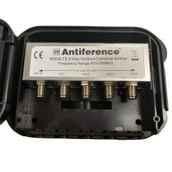 4 WAY OUTDOOR EXTERNAL MASTHEAD AERIAL TV SPLITTER COMBINER WITH POWER PASS