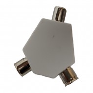 2 WAY COAXIAL TV AERIAL SPLITTER Y ADAPTER COAX DUAL CONVERTER MALE TO 2 FEMALI