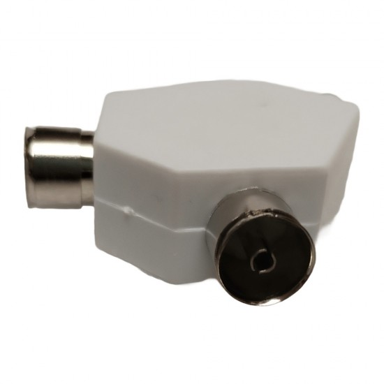 2 WAY COAXIAL TV AERIAL SPLITTER Y ADAPTER COAX DUAL CONVERTER MALE TO 2 FEMALI