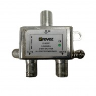 2 WAY POWER PASS F-TYPE SPLITTER CABLE WITH ON ALL PORTS FOR VIRGIN MEDIA TV