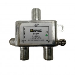 2 WAY POWER PASS F-TYPE SPLITTER CABLE WITH ON ALL PORTS FOR VIRGIN MEDIA TV