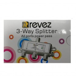 3 WAY POWER PASS F-TYPE SPLITTER CABLE WITH ON ALL PORTS FOR VIRGIN MEDIA TV