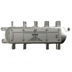 8 WAY POWER PASS F-TYPE SPLITTER CABLE WITH ON ALL PORTS FOR VIRGIN MEDIA TV