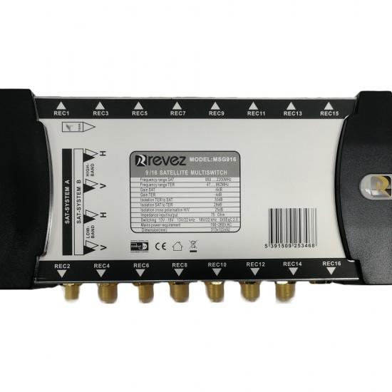 9X16 SATELLITE TERRESTRIAL MULTISWITCH LTE MAINS POWERED GOLD PLATED PRO SERIES from Satcity.ie Ireland Limerick 9X16 SATELLITE TERRESTRIAL MULTISWITCH LTE MAINS POWERED GOLD PLATED PRO SERIES