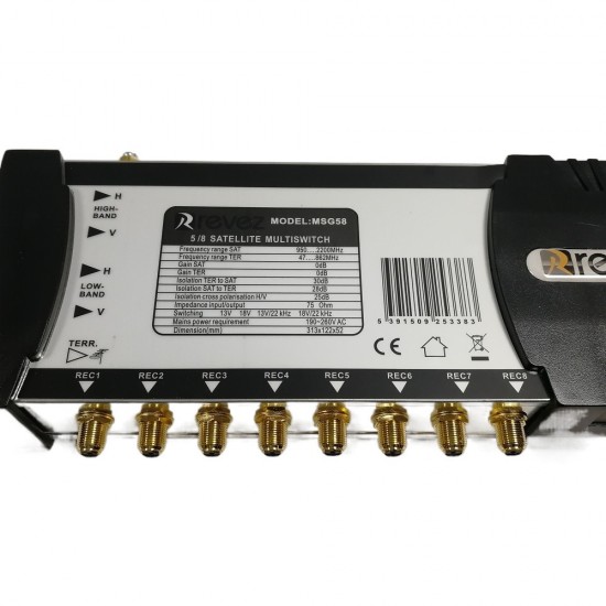 5X8 SATELLITE TERRESTRIAL MULTISWITCH LTE MAINS POWERED GOLD PLATED PRO SERIES from Satcity.ie Ireland Limerick 5X8 SATELLITE TERRESTRIAL MULTISWITCH LTE MAINS POWERED GOLD PLATED PRO SERIES