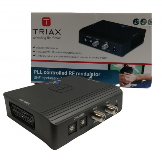 TRIAX TRI-LINK KIT RF MODULATOR AERIAL SATELLITE EGUIPMENT VIEW CONTROL FREESAT