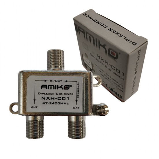 Satellite Aerial Signal Combiner PRO Splitter Diplexer UHF F Type Amiko (indoor)