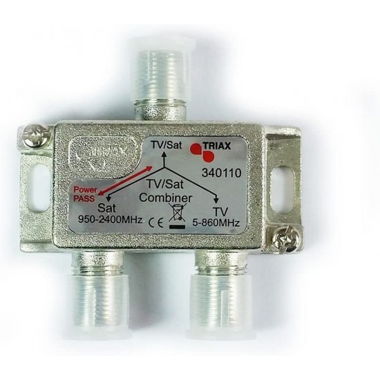 Satellite Aerial Signal Combiner Splitter Diplexer UHF F Type Triax