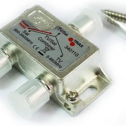 Satellite Aerial Signal Combiner Splitter Diplexer UHF F Type Triax