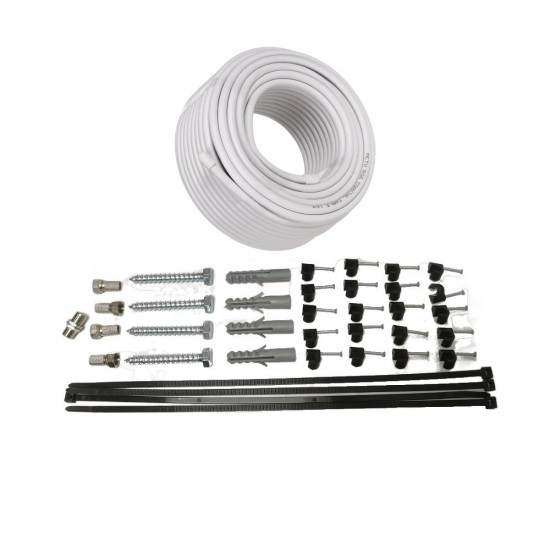 SKY SATELLITE INSTALLATION KIT TV AERIAL FOR 60CM DISH FOR INDOOR OUTDOOR WHITE