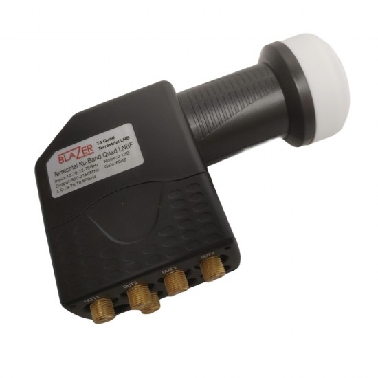 BLAZER T4 Quad LNB WITH TERRESTRIAL INPUT KU-BAND ULTRA HD 4K DB HIGH GAIN 