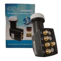 BLAZER T4 Quad LNB WITH TERRESTRIAL INPUT KU-BAND ULTRA HD 4K DB HIGH GAIN 