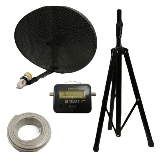 SKY FREESAT SATELLITE DISH ZONE 2 SINGLE LNB TRIPOD FINDER 5M CABLE CAMPING KIT