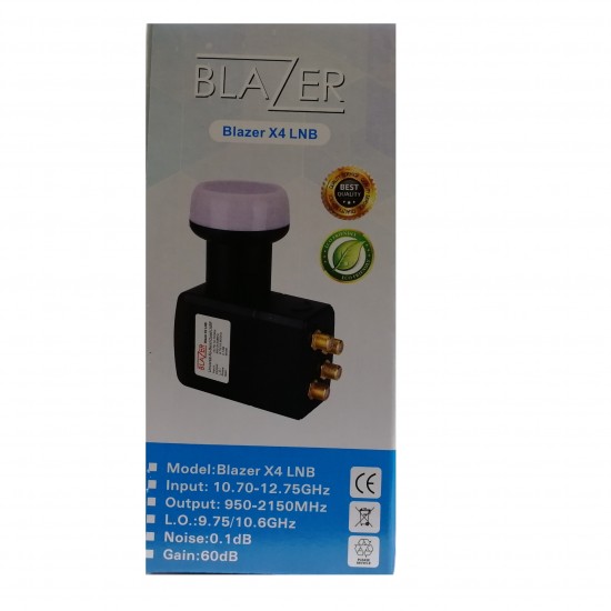 Quad LNB ULTRA HD 4K Blazer 0.1 DB HIGH GAIN , FREESAT, ASTRA, HOTBIRD