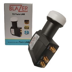 BLAZER T2 TWIN LNB WITH TERRESTRIAL INPUT KU-BAND ULTRA HD 4K DB HIGH GAIN BLAZER T2 TWIN LNB WITH TERRESTRIAL INPUT KU-BAND ULTRA HD 4K DB HIGH GAIN