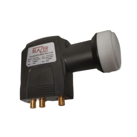 BLAZER T2 TWIN LNB WITH TERRESTRIAL INPUT KU-BAND ULTRA HD 4K DB HIGH GAIN