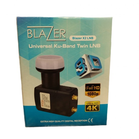 Blazer Twin LNB X1 0.1dB with Satellite LNB Adapter Bracket