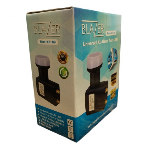 Blazer Twin LNB X1 0.1dB with Satellite LNB Adapter Bracket