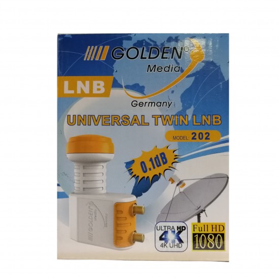 Twin LNB GM 202 Golden media 0.1 DB HIGH GAIN , FREESAT, ASTRA, HOTBIRD
