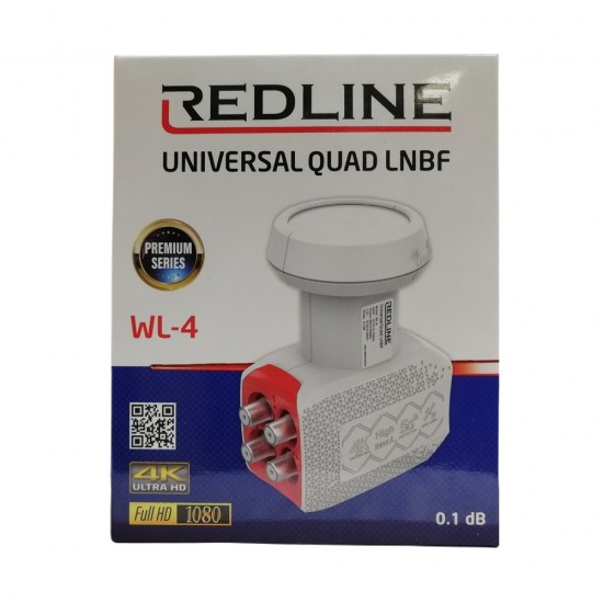 Quad LNB WL-4 Redline 0.1 DB HIGH GAIN , FREESAT, ASTRA, HOTBIRD 
