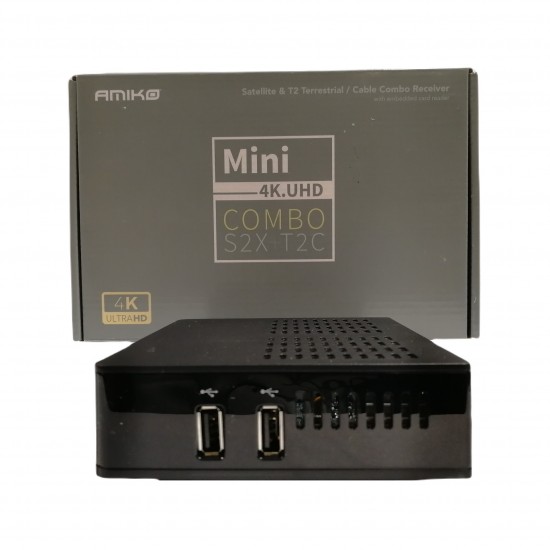 AMIKO MINI COMBO EXTRA RECEIVER 4K ULTRA HD 2 HIGHT SPEED USB 2 SAORVIEW DIGITAL