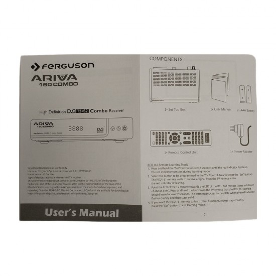 Ferguson Ariva 160 Combo SATELLITE TV TERRESTRIAL RECEIVER UNIVERSAL from Satcity.ie Ireland Limerick Ferguson Ariva 160 Combo SATELLITE TV TERRESTRIAL RECEIVER UNIVERSAL