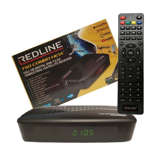 REDLINE T50 COMBO HEVC FULL HD DVB-T2/S2 TV RECEIVER SET TOP BOX REDLINE T50 COMBO HEVC FULL HD DVB-T2/S2 TV RECEIVER SET TOP BOX