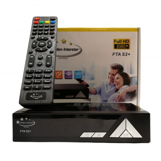 GOLDEN INTERSTAR FULL HD 1080P FTA SATELLITE TV RECEIVER BOX DVB-S2 FREE TO AIR