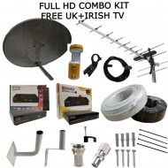 FULL UK & IRISH TV COMBO KIT FREE TO AIR FULL HD BOX SAORVIEW AERIAL UK IRISH TV