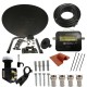 SKY / FREESAT Satellite Dish KIT  SAT SIGNAL FINDER Quad LNB 10M Black RG6
