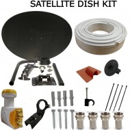 SKY FREESAT SATELLITE DISH KIT ZONE 2 QUAD LNB MK4 HD 10M TWIN WHITE CABLE