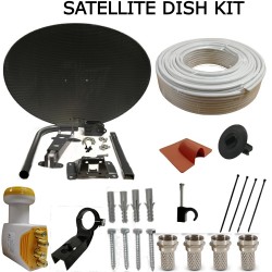 SKY FREESAT SATELLITE DISH KIT ZONE 2 QUAD LNB MK4 HD 10M TWIN WHITE CABLE