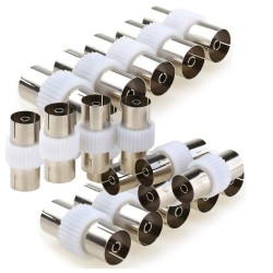 TV Aerial Female to Female Adapter Coaxial Cable coupler Joiner Connector x 100