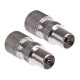 Coaxial Connector For TV Aerial Cable RF Coax Plug Male Female Metal Screw x 100