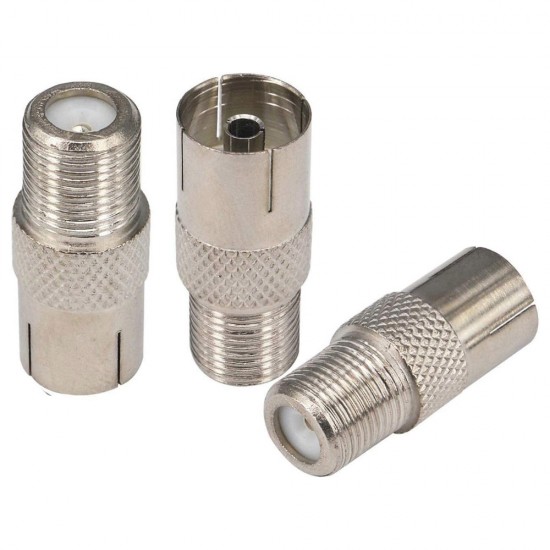 FEMALE COAXIAL SOCKET TO F TYPE FEMALE TV AERIAL CABLE CONNECTOR ADAPTER x 100