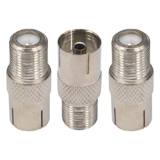 FEMALE COAXIAL SOCKET TO F TYPE FEMALE TV AERIAL CABLE CONNECTOR ADAPTER x 100