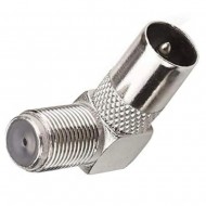 COAXIAL MALE PLUG TO F FEMALE JACK CONNECTOR ADAPTER 90 DEGREE X 1